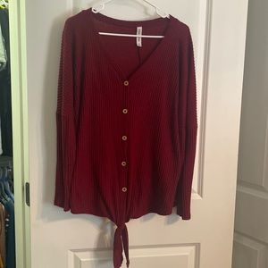 Zenana Outfitters button down shirt with tie